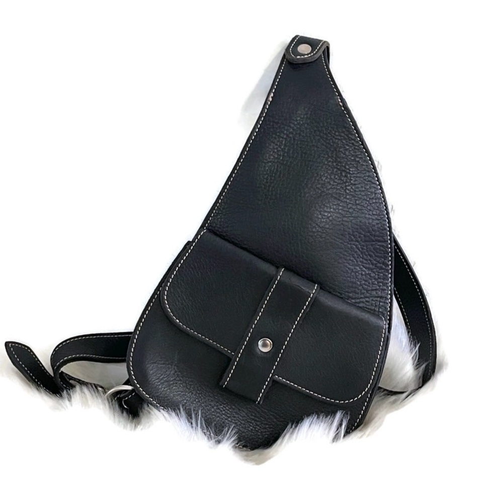 Black Leather Crossbody Bag
